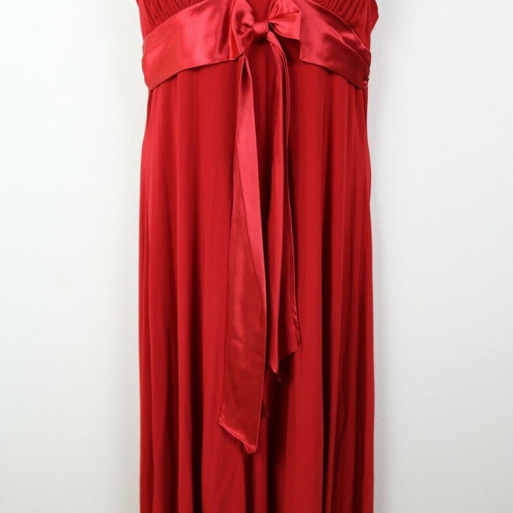 Jessica Howard Womens Dress V Neck Halter Bow Red - Picture 5 of 10